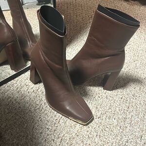 Steve Madden brown ankle leather boots